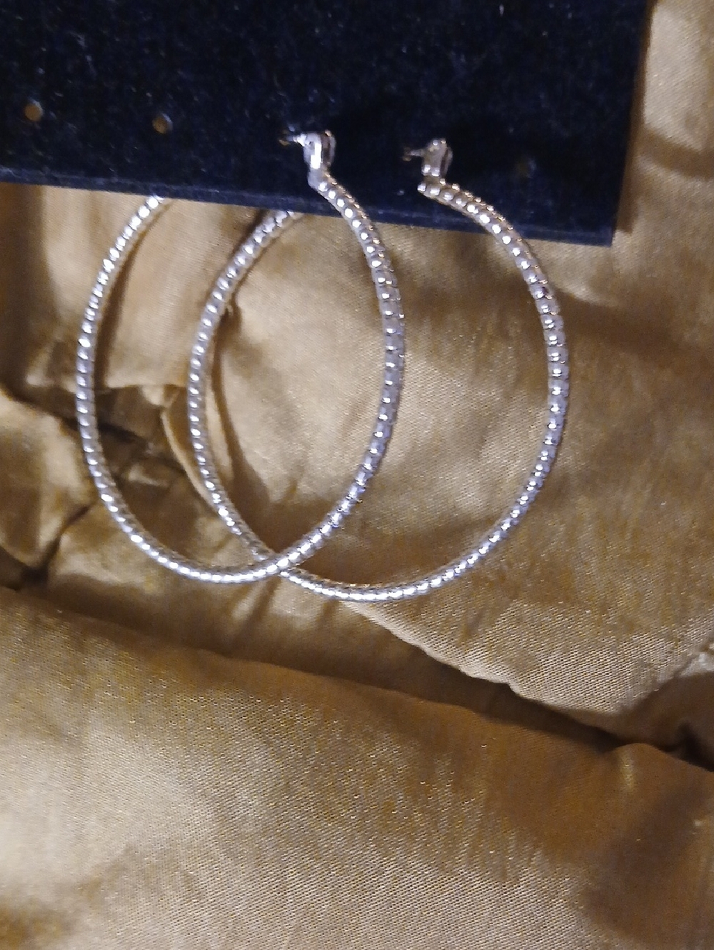 Silver Crystal Hoop Earrings - Elegant Women Jewelry